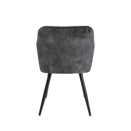 Fauteuil cosy en tissu anthracite avec pieds en métal - Lison