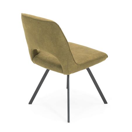 Chaise tendance en tissu ocre avec pieds en métal noir - Hortense