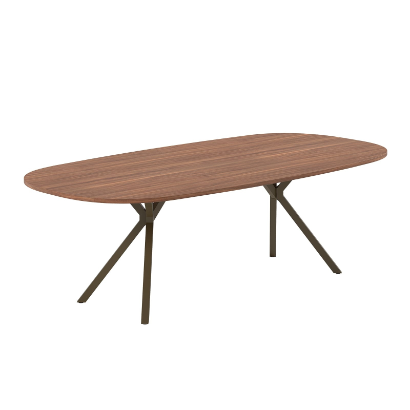 Table en stratifié avec bords arrondis et pieds en métal - Onyx
