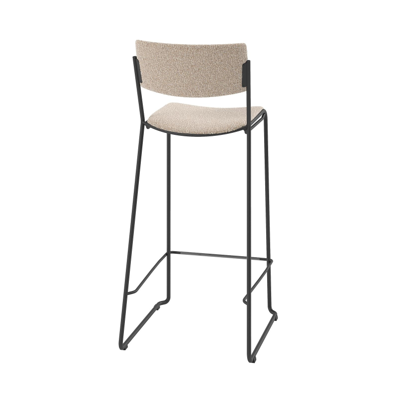 Tabouret de bar au design épuré en tissu - Zoom
