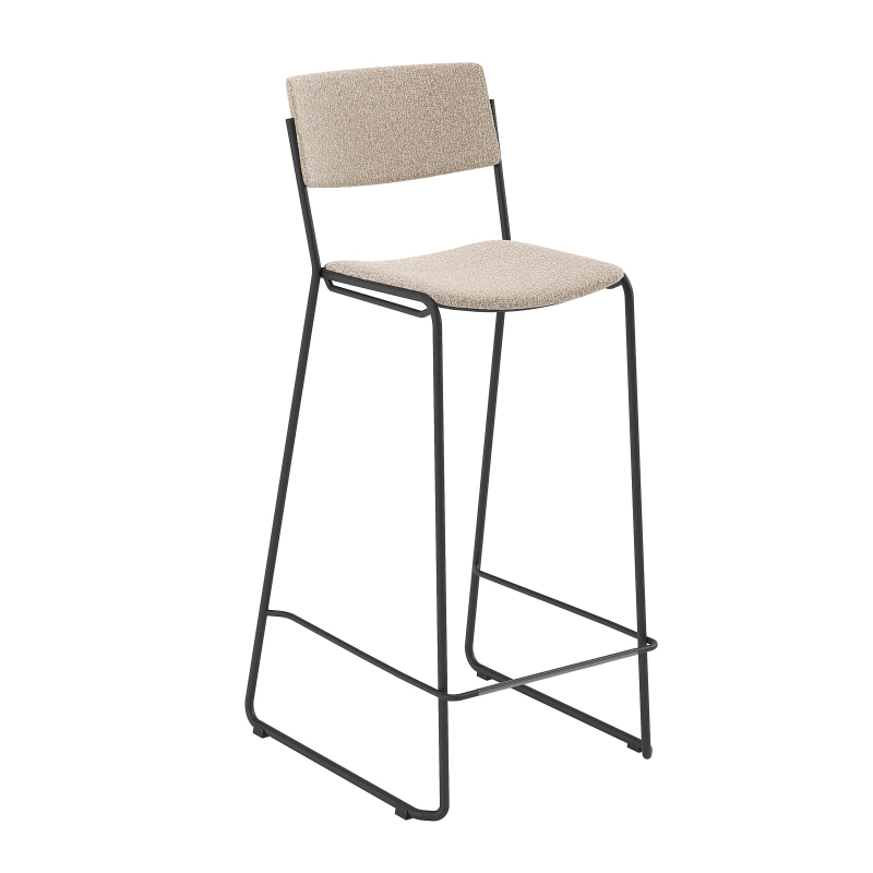 Tabouret de bar minimaliste en tissu - Zoom