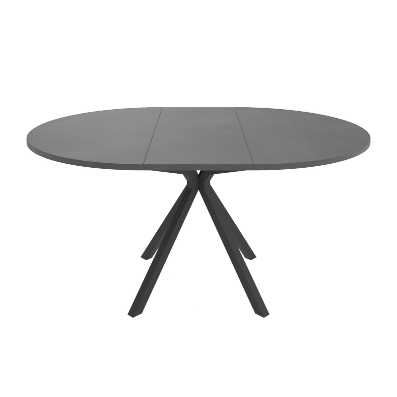 Table ronde extensible en stratifié et métal - Onyx