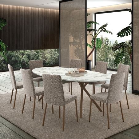  Chaise tendance cosy en tissu et pieds en métal - Pierrot