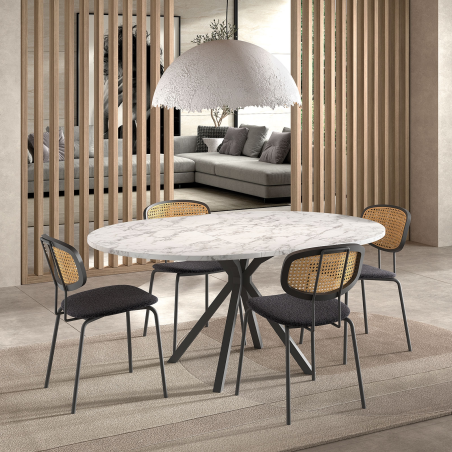 EP01 + HP98 / Ritmo EP01 + V400 + RN01 - Table ronde extensible et tendance en stratifié - Onyx