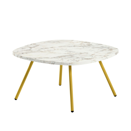 Table basse carrée moderne en stratifié avec pieds en métal - Trevi
