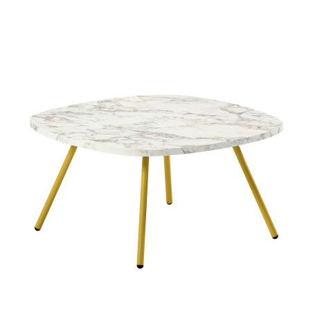 Table basse carrée design en stratifié et métal- Trevi
