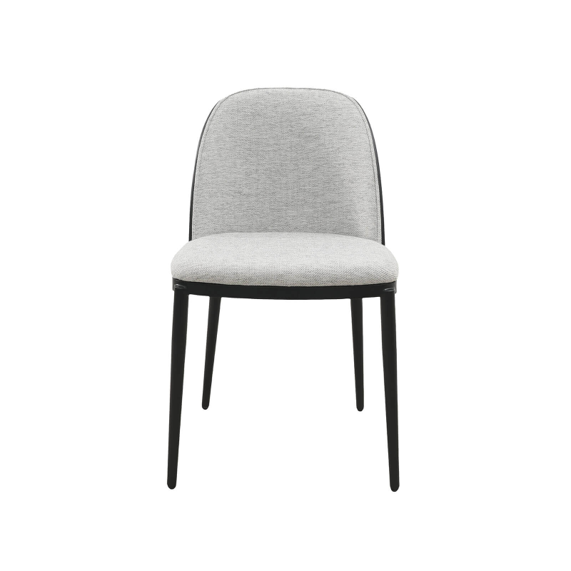 Chaise moderne en tissu dossier bois avec pieds en métal - Simone