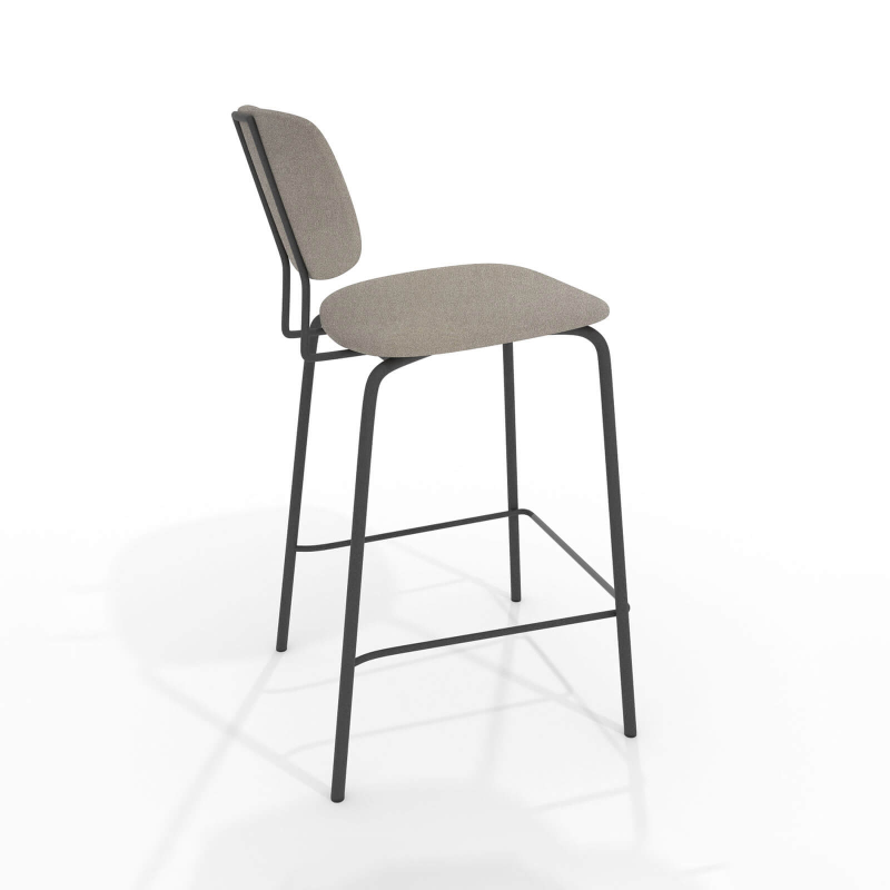 Tabouret snack inspiration rétro en synthétique et pieds en métal - Bistro