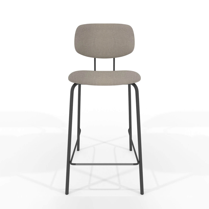 Tabouret vintage en synthétique et pieds en métal - Bistro