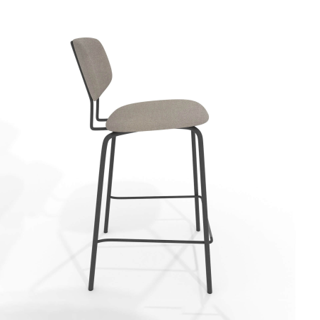 Tabouret snack vintage en synthétique et pieds en métal - Bistro