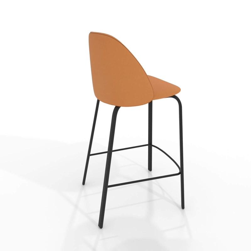 Tabouret haut cosy en synthétique avec pieds en métal - Sofia