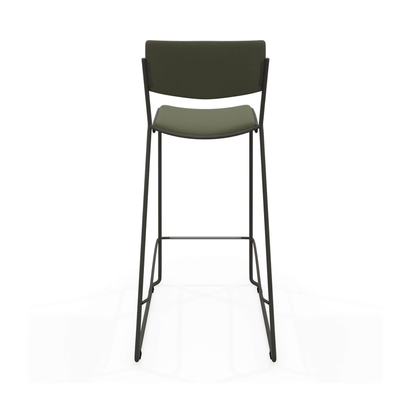 Tabouret de bar moderne en synthétique avec pieds traîneau - Zoom