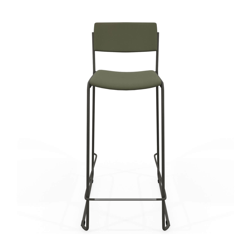 Tabouret hauteur 80 cm en synthétique avec pieds traîneau - Zoom