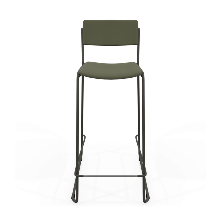 Tabouret hauteur 80 cm en synthétique avec pieds traîneau - Zoom