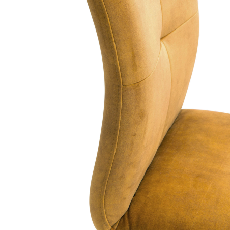 Chaise en tissu pivotante confortable avec pieds bois - Adèle