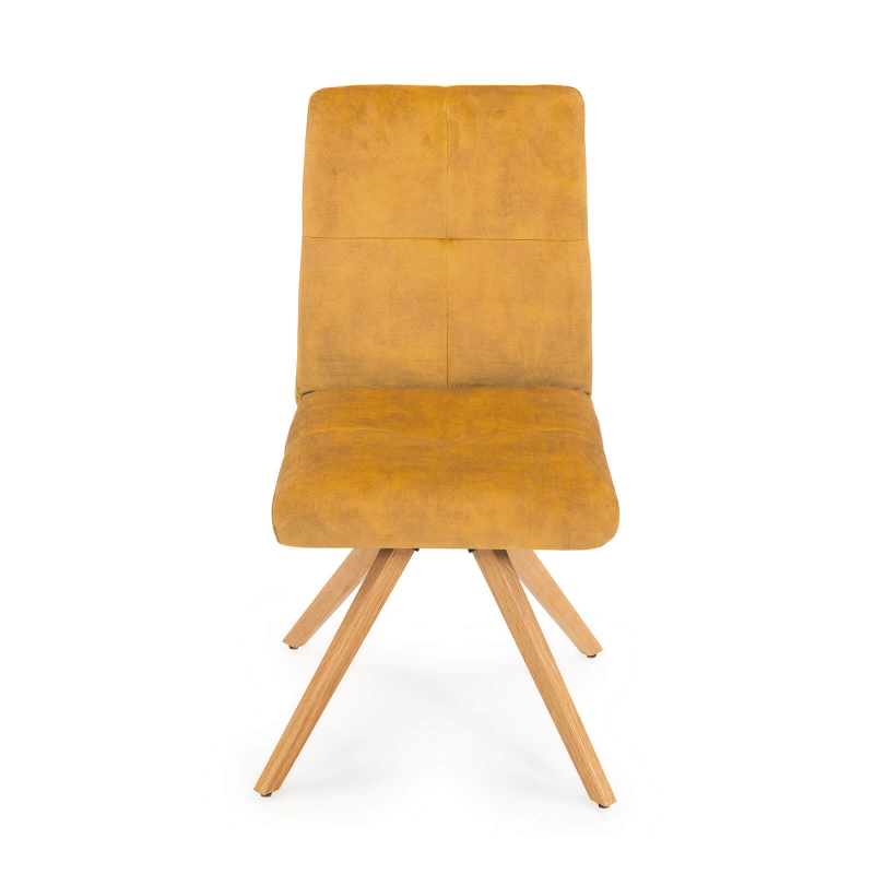 Chaise rotative confortable pieds bois - Adèle