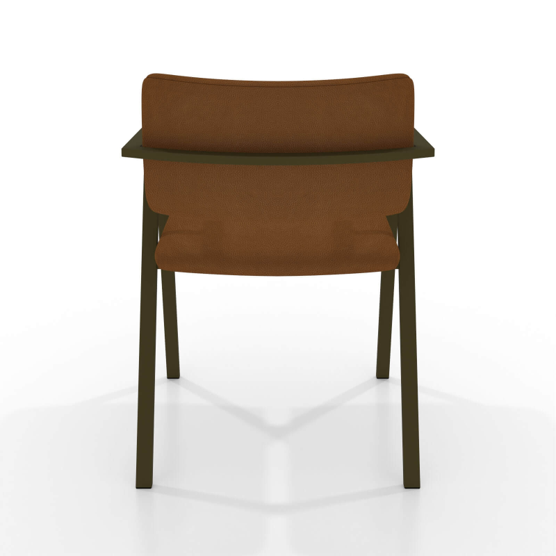 Chaise design en synthétique avec accoudoirs et pieds en métal - Bormio