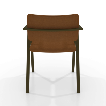 Chaise design en synthétique avec accoudoirs et pieds en métal - Bormio