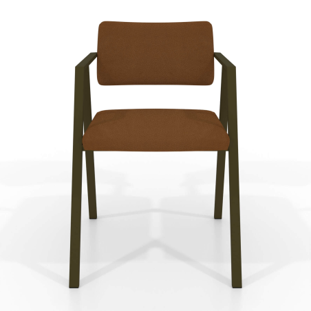 Chaise moderne en synthétique avec accoudoirs et pieds en métal - Bormio