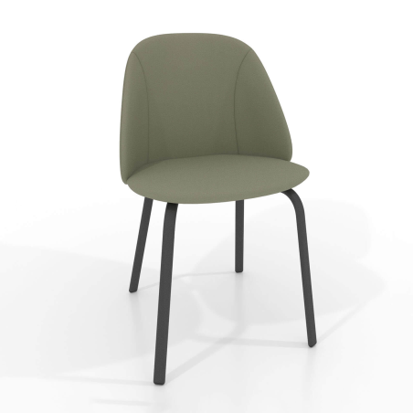 Chaise cosy en synthétique avec pieds métal - Sofia