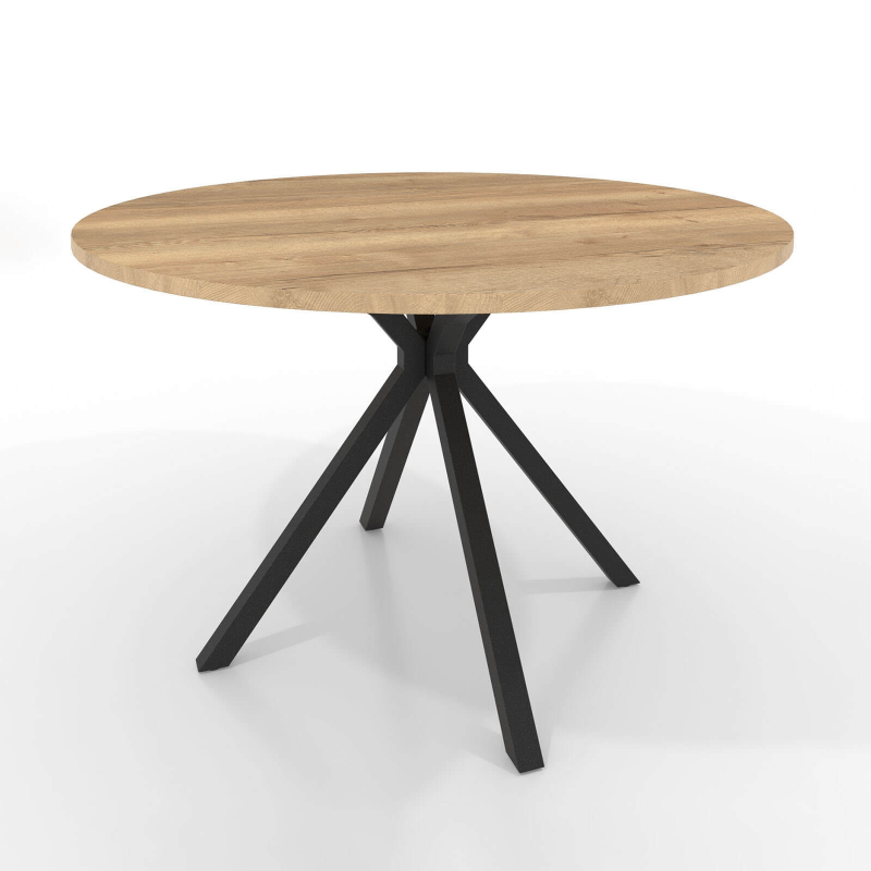 Table ronde en stratifié avec pieds en métal moderne - Onyx