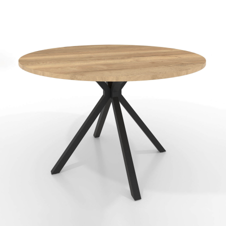 Table ronde en stratifié avec pieds en métal moderne - Onyx