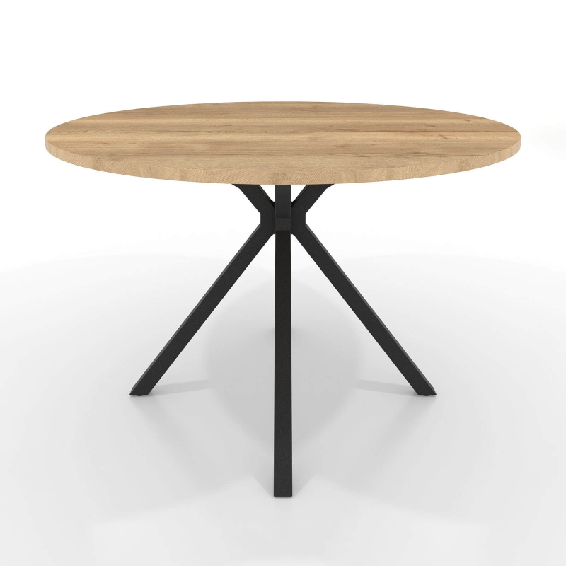 Table ronde tendance en stratifié avec pieds en métal moderne - Onyx