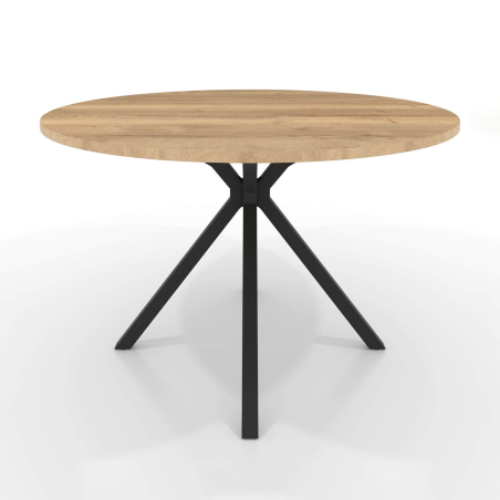 Table ronde tendance en stratifié avec pieds en métal moderne - Onyx