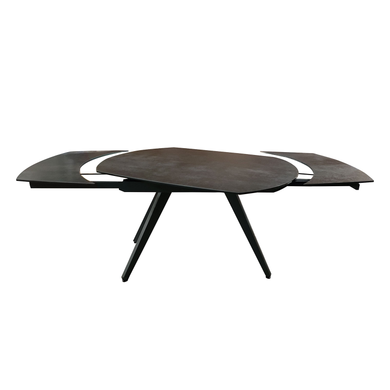 Table moderne en céramique avec allonges et pieds en métal - Sofia