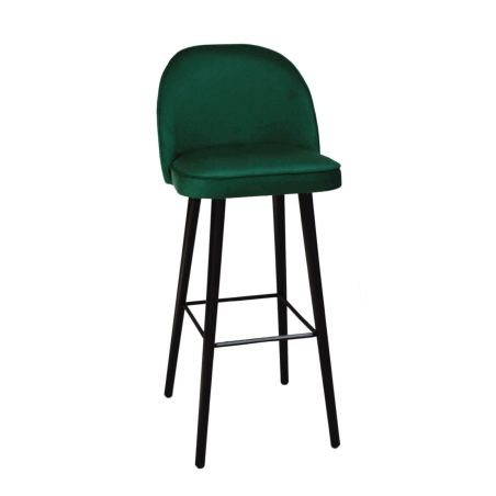 Tabouret de bar en tissu avec pieds en bois - Bistrot