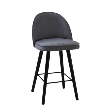 Tabouret snack confortable en tissu avec pieds en bois - Bistrot