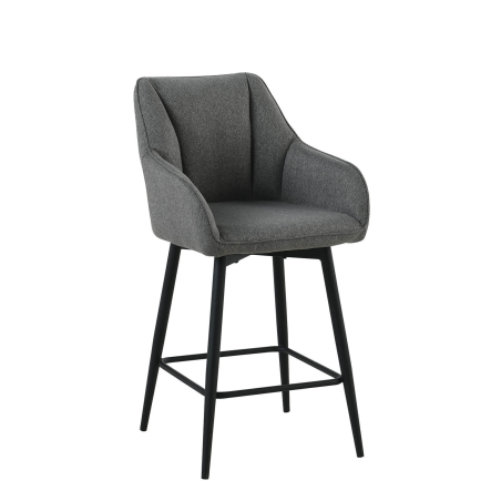 Tabouret en tissu recyclé et pieds en métal - Martin