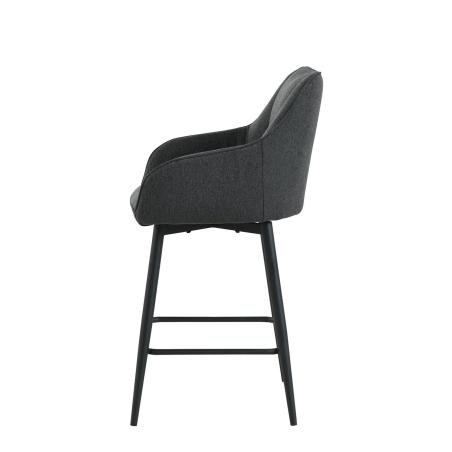 Tabouret tissu recyclé et pieds en métal avec accoudoirs - Martin