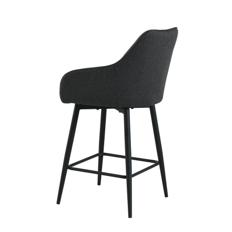 Tabouret snack avec accoudoirs en tissu recyclé et pieds en métal - Martin