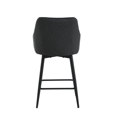 Tabouret snack pivotant avec accoudoirs en tissu recyclé et pieds en métal - Martin