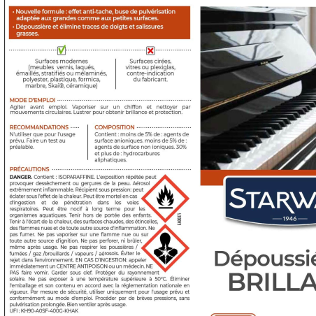 Nettoyant dépoussiérant brillant Starwax® 400ml