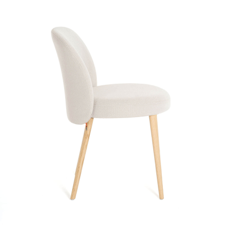 Chaise cocooning en tissu et pieds bois - Neo Mobitec ®