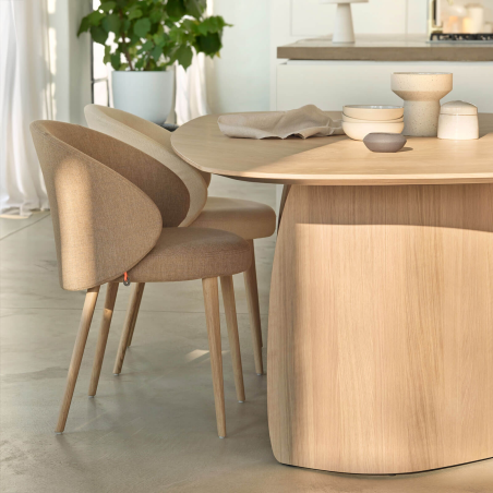 Fauteuil en tissu et pieds bois - Neo Mobitec ®