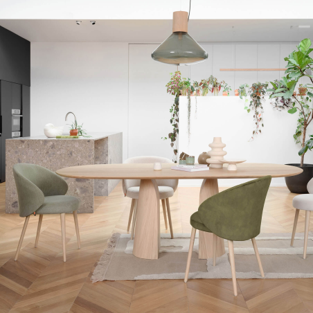 Fauteuil en tissu et pieds bois - Neo Mobitec ®