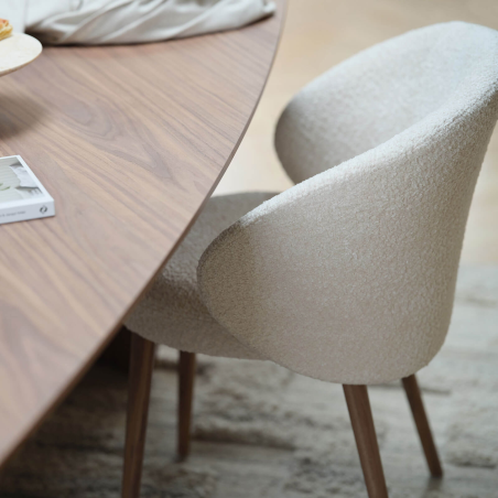 Fauteuil cosy confortable en tissu et pieds bois - Neo Mobitec ®