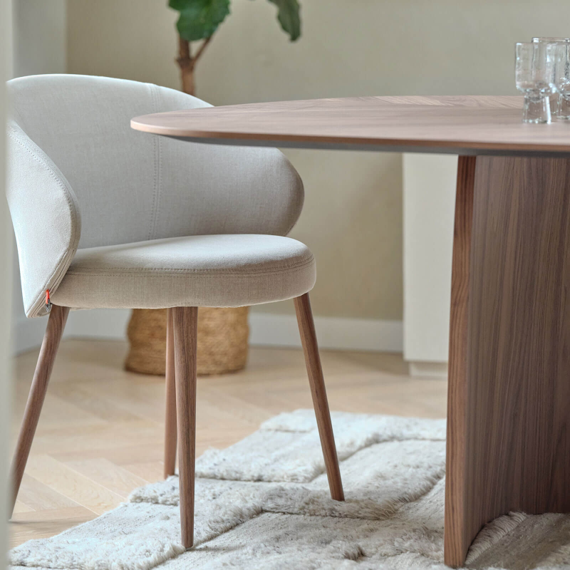 Fauteuil cosy confortable en tissu et pieds bois - Neo Mobitec ®