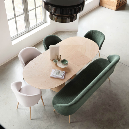 Fauteuil moderne confortable en tissu et pieds bois - Neo Mobitec ®