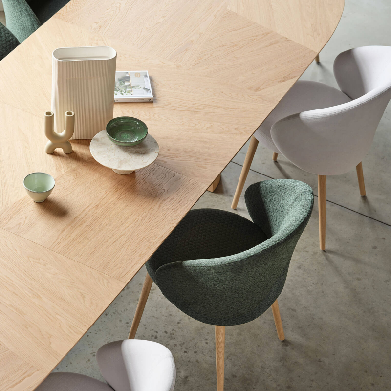 Fauteuil cosy confortable en tissu et pieds bois - Neo Mobitec ®