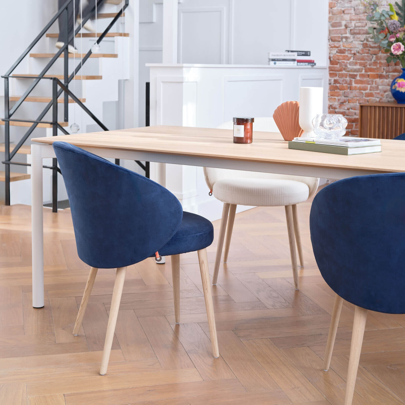 Fauteuil cosy confortable en tissu et pieds bois - Neo Mobitec ®