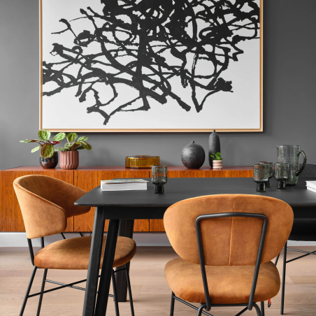 Fauteuil en tissu marron  avec pieds en métal noir - Toro Mobitec ®