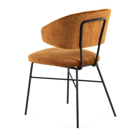 Fauteuil moderne en tissu marron avec pieds en métal noir - Toro Mobitec ®