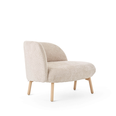 Banquette cosy en tissu bouclé avec pieds en bois - Thalia Mobitec ®