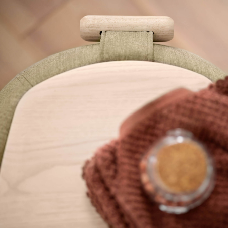 Pouf table cosy en tissu avec tablette en bois massif - Thalia Mobitec ®