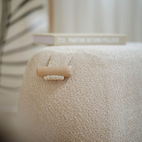 Pouf cosy en tissu bouclé avec poignée - Thalia XL Mobitec ®