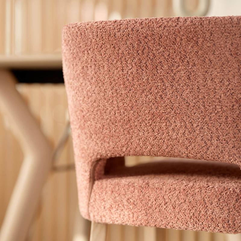 Tabouret snack en tissu avec accoudoirs et pieds en bois - Lena Mobitec ®